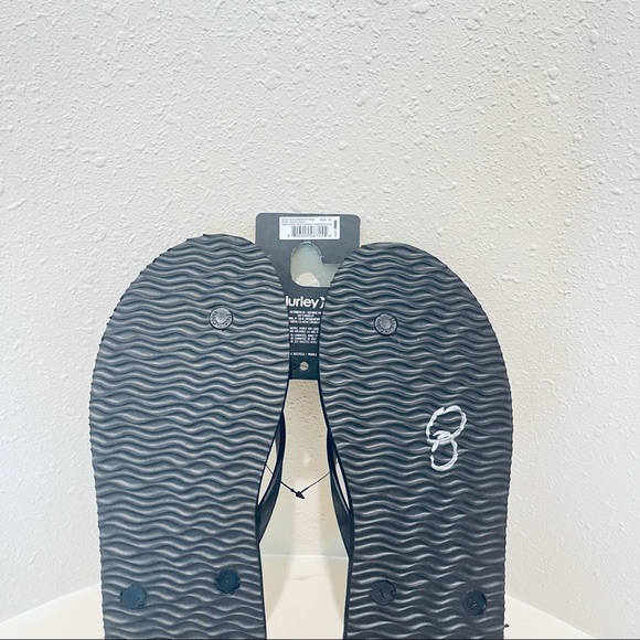 Hurley Men’s Black Flip flops/Sz:12/NWT - Picture 4 of 5